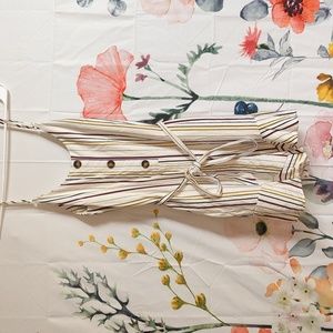 Brand &merci | Small | off-white w/ black, yellow, maroon stripes